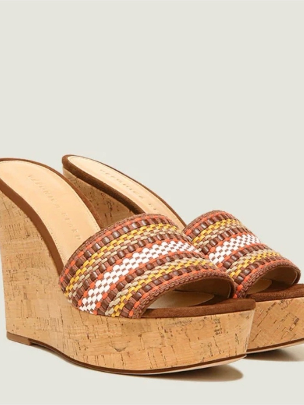 Womens designer Veronica Beard Dali Woven Cork Wedge slides,wedges,sandals,sz 10
